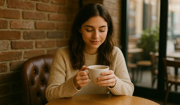 ژست عکاسی دخترانه در کافه