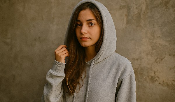 ژست عکاسی با هودی دخترانه