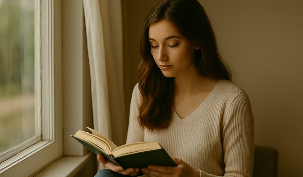 ژست عکس دخترانه با کتاب