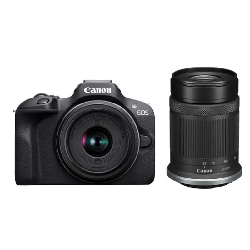 دوربین بدون آینه کانن Canon EOS R100 18-45mm and 55-210mm Lenses Kit